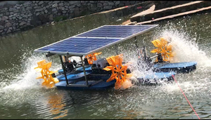Promotion : <span class=keywords><strong>Aérateur</strong></span> solaire pour bassin à poissons 0,75 kW, roue à aubes d'aération à 4 pales avec contrôleur MPPT - Product Image 5