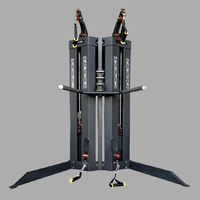 Machine d'entraînement multifonctionnelle à double bras avec paires de poids sélectionnables et articulations multiples pour la musculation en salle de sport