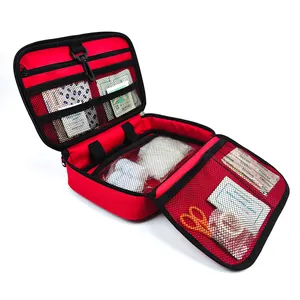 カスタマイズされた赤い色の持ち運び用ポータブルドクター自宅で医療バッグ旅行収納バッグ旅行応急処置キット