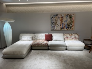 Ensemble de canapés modulaires haut de gamme Vonliva avec rembourrage en éponge, bois massif et cuir véritable <span class=keywords><strong>pour</strong></span> salon de villa - Product Image 6