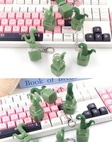 Porte-clés Fidget en plastique en forme de canard jaune, avec son et bouton de clavier Anime
