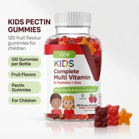 Gummies multivitaminées à la pectine pour enfants, 120 unités, saveurs fruitées, complément vitaminique en gummies pour enfants, OEM