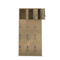 Armoire de rangement personnelle durable à 12 portes, casier multi-compartiments verrouillable, casier en métal pour l'école, la salle de sport, avec serrure à clé