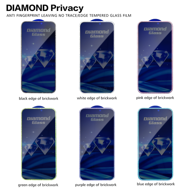 Good Selling Privacy Diamond Tempered Glass Screen Protector for TECNO for INFINIX Anti-Spy Privacy Mobile Phone Screen Glass