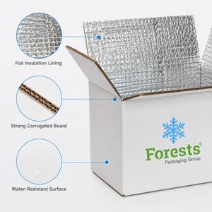 Aluminum Foil Insulated Shipping <b>Box</b>, Thermal Cooler Cardboard <b>Box</b> For Frozen Food Seafood Meat Fruit Cold Chain Packaging - Product Image 3