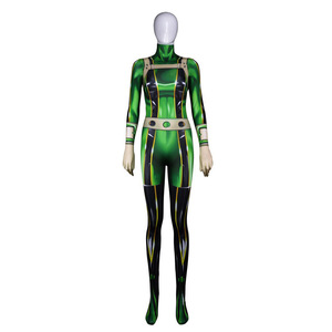 Traje verde para mujer, traje Zentai para adultos, disfraz de Halloween, traje de cuerpo completo con cinturón y correas - Product Image 1