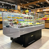 Vitrine Réfrigérée Commerciale Ouverte à Refroidissement par Air pour Supermarché, Idéale pour Viandes et Fruits de Mer Frais