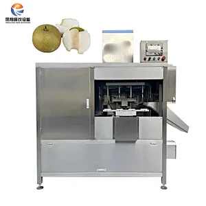 Fully automatic high speed apple pear fruit peeling, core removing and splitting machine