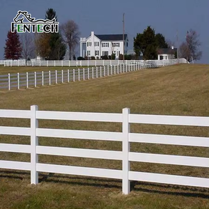 Fentech Factory Direct 4-rails paarden PVC-hekpaal, puur <span class=keywords><strong>vinyl</strong></span> plastic, wit PVC-hek voor paarden - Product Image 1