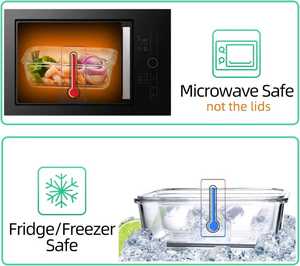 10 gói thủy tinh borosilicate cao bữa ăn chuẩn bị <span class=keywords><strong>container</strong></span> kín khóa nắp lò vi sóng tủ đông an toàn Công suất lớn di động - Product Image 5