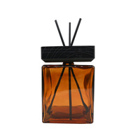 Bouteilles de diffuseur de parfum en verre carré ambré vides en gros pour désodorisants avec bâtonnets 1L