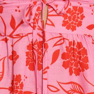 Wholesale Women's Bohemian Print V-neck Hollow Short Sleeve <b>Jumpsuit</b> High Quality Prewashed Rayon Short <b>Jumpsuit</b> - Product Image 4