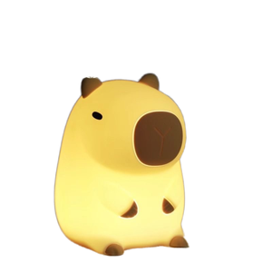 Ночник капибара из мягкого силикона для детской и спальни USB перезаряжаемый тёплый белый LED сенсорное затемнение таймер мягкое - Product Image 2