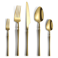 Vaisselle de table occidentale transfrontalière en acier inoxydable 304, style nordique, à manche fin, écologique, finition miroir, pour mariage et repas formels