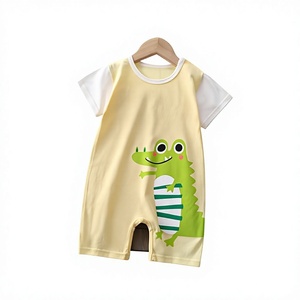Mameluco de Verano para Bebé, Estilo Delgado, de Algodón, con Cierre de Botones Ocultos, Manga Corta, Traje para Gatear, Ropa de Dormir para Bebés y Niños Pequeños - Product Image 1