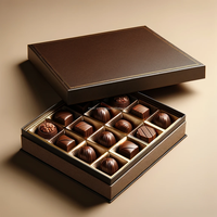 KEXIN Boîte cadeau de luxe blanche à couvercle et base pour chocolat avec plateau multi-compartiments pour chocolats assortis