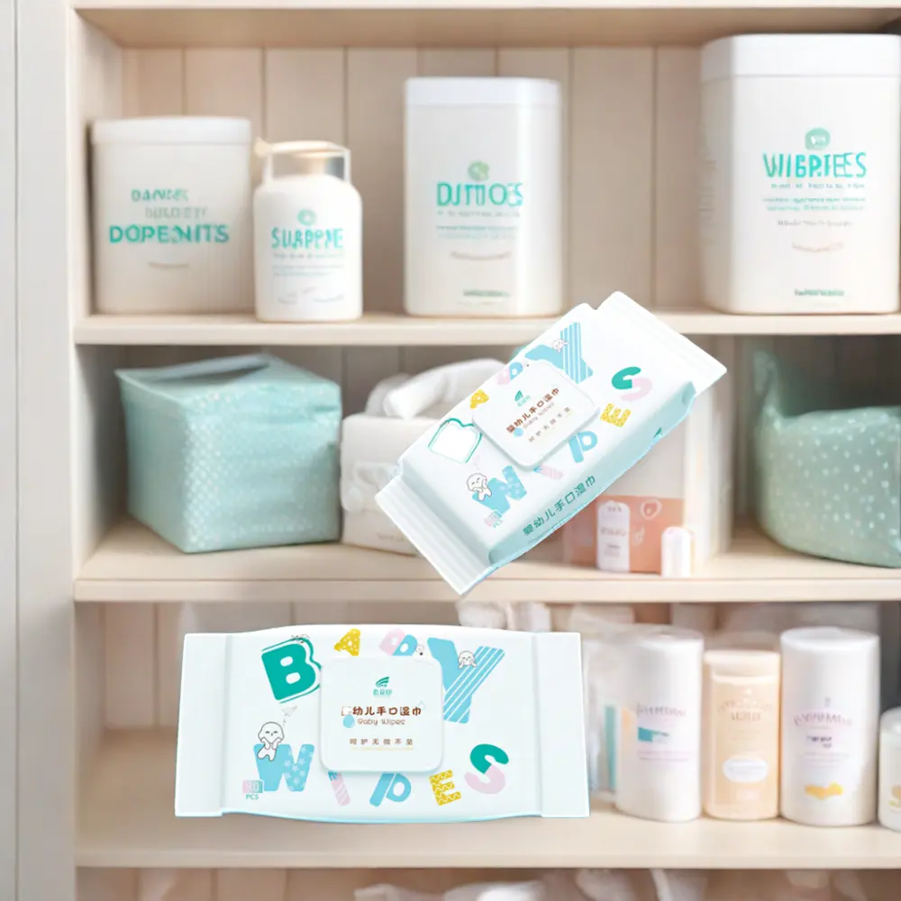 2024 Toallitas de limpieza húmedas más vendidas para el cuidado de la piel del bebé recién nacido 80 piezas Toallitas biodegradables para bebés