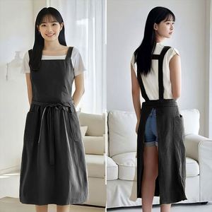 Tablier de cuisine plissé imperméable avec logo personnalisé et poches, idéal pour boulangerie et fleuriste - Product Image 4