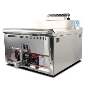 Hot sale stainless steel counter LPG gas deep fryer 17 liters commercial 1 tank fries chicken machine with thermostat control