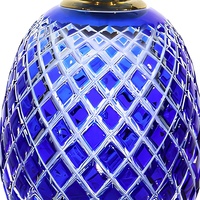 Botol Parfum Kristal Mewah Ukiran Nanas Biru, Wadah Aroma Kaca dengan Tutup Bunga, Dekorasi Rumah Arab