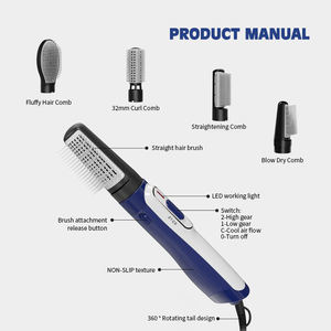 Cepillo Secador de Pelo Iónico de 1200W con Boquilla Concentradora - Profesional para Salón y Uso Doméstico, Desenredante y Estilizador, 3 Velocidades/Temperaturas - Product Image 2