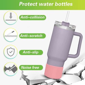 Funda Protectora de Silicona de Grado Alimenticio para Botellas Stanley <span class=keywords><strong>Quencher</strong></span> H2.0 de 40 oz y 30 oz, Accesorio de Viaje para Vasos con Asa - Product Image 5