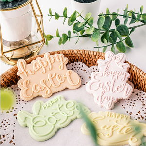 Lapin de Pâques Panier Oeuf Motif 3D Acrylique Cookie Cutter & Embosser Timbre Et Biscuit Cookie Fondant Embosser Stamper - Product Image 2