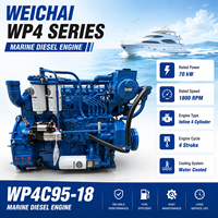 Moteur diesel marin turbocompressé SCDC Weichai WP4 Series WP4C95-18 70 kW 1800 tr/min 4 cylindres pour bateau de pêche, bateau de travail, navire