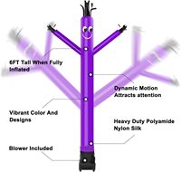 Danseur gonflable vert personnalisé Sky Dancer, hauteur 10-12 pieds, ventilateur intégré, matériau PVC pour ballon gonflable