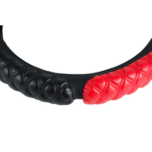 Accesorios deportivos de moda para coche, cubiertas para <span class=keywords><strong>volante</strong></span> de coche rojas y negras - Product Image 4