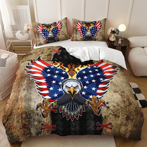 Juego de Funda Nórdica con Estampado Digital 3D Personalizado, Imagen del Día de la Independencia, Bandera <span class=keywords><strong>Roja</strong></span>, Blanca y Azul, Totem de <span class=keywords><strong>Águila</strong></span> - Product Image 5