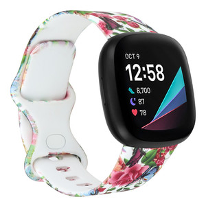 Bracelet de <span class=keywords><strong>sport</strong></span> S/L, accessoires, bracelet de remplacement pour <span class=keywords><strong>Fitbit</strong></span> Versa 3/<span class=keywords><strong>Sense</strong></span>, bracelet de <span class=keywords><strong>montre</strong></span> en silicone imprimé avec motifs colorés - Product Image 3