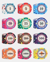 Conception et échantillon gratuits de jetons de poker en céramique de 10g avec logo personnalisé approvisionnement d'usine professionnel