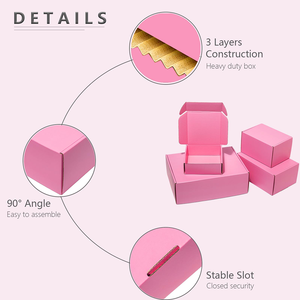 Caja de Envío <span class=keywords><strong>Rosa</strong></span> Mate de Lujo con Logotipo Personalizado en Relieve, Ecológica, Biodegradable, Impresión a Cuatro Colores, Reciclable, para Cosméticos y Belleza - Product Image 5