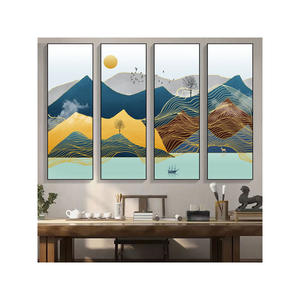 Nouveau <span class=keywords><strong>paysage</strong></span> <span class=keywords><strong>chinois</strong></span> peinture canapé fond mur quatre peinture décorative salon de thé peinture et mur art décoration de la maison - Product Image 1