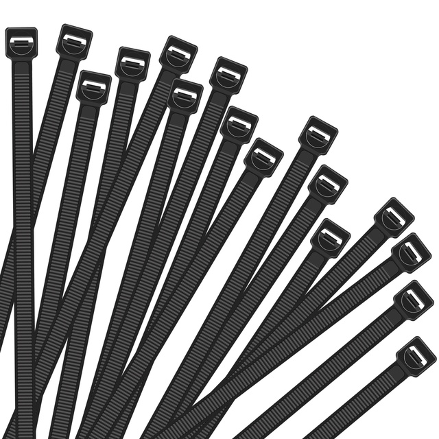 HONT Manufacturer ,4/6/8/12/16/18 Inch Black Zip Ties (100 Pack),Self-Locking Nylon PA66 UV Resistant Cable Ties
