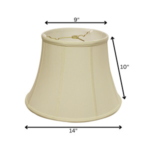 HMS 14 \ "campanello in avorio modificato Monay Shantung paralume per interni di lusso asiatico costiero rustico tessuto in metallo in Rattan - Product Image 2