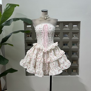 OUDINA Abito Estivo Casual <span class=keywords><strong>da</strong></span> <span class=keywords><strong>Donna</strong></span> con Stampa Floreale, Senza Spalline, con Shorts a Forma di <span class=keywords><strong>Zucca</strong></span> - Product Image 1