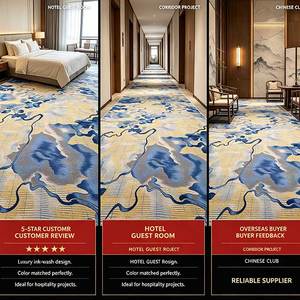 Alfombra Comercial de Nailon con Diseño Abstracto Azul y Amarillo de Montaña para Hoteles, Alfombras para Sala de Estar, Tapetes Grandes para Sala de Estar - Product Image 4