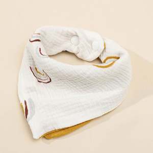 Baberos de Algodón Orgánico 100% de Doble Cara, Suaves al Tacto, con Estampado de Animales, Resistentes a Fugas para Bebés - Product Image 1