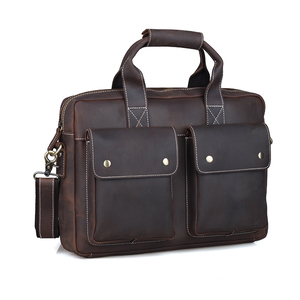 Estilo Vintage hombres bolsos <span class=keywords><strong>de</strong></span> cuero <span class=keywords><strong>abogado</strong></span> maletín 14 pulgadas portátil bolso - Product Image 2