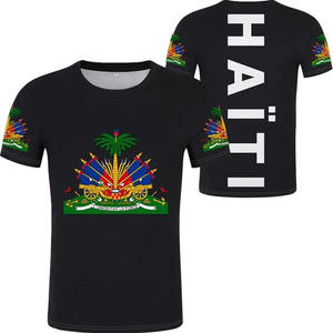 T-shirt con Logo personalizzato con bandiera Haiti di alta qualità magliette in poliestere per uomo magliette promozionali - Product Image 5