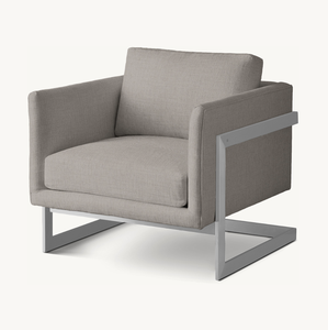 Sassanid Oem Ultra-Comfortabele Zitplaatsen Luxe Woonkamer Meubilair Milo Gepolijst Roestvrijstalen Frame Lounge Stoel - Product Image 1