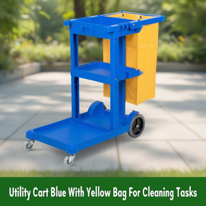 Carrello Multiuso Blu con Borsa Gialla per Lavori di Pulizia - Product Image 3