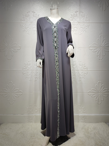 Vêtements traditionnels musulmans Nida bleu robe de soirée modeste <span class=keywords><strong>Jellaba</strong></span> Femme - Product Image 3