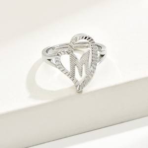 Прямая поставка, эмалевые кольца с A-Z буквами в стиле хип-хоп, модные ювелирные изделия, подарки на заказ, инициалы, письмо, сердце, регулируемое кольцо - Product Image 4