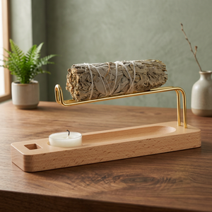 Support de brûleur d'encens en bois multi-usages pour intérieur, diffuseur d'aromathérapie Palo Santo, sauge, oud, présentoir durable pour la vente en gros - Product Image 3