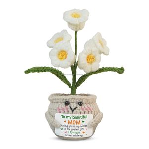 Christmas Thank You Gifts Positive Tulip Flowers Emotional Support Crochet Sunflower Knitted Flower Appreciation Retirement Gift - Product Image 4