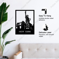 City Skyline Londres Paris New York Rome Venise Sydney Moscou Venise En Bois Mur Art Salon Chambre Décor