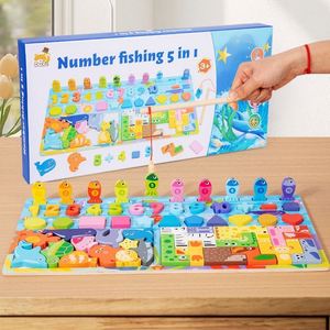 Juguete Educativo de Madera para la Primera Infancia, Actividad Interactiva para Padres e Hijos, Rompecabezas de Dos Estilos, Tablero de Números, Pesca, Juego de Emparejamiento, Matemáticas Divertidas - Product Image 4